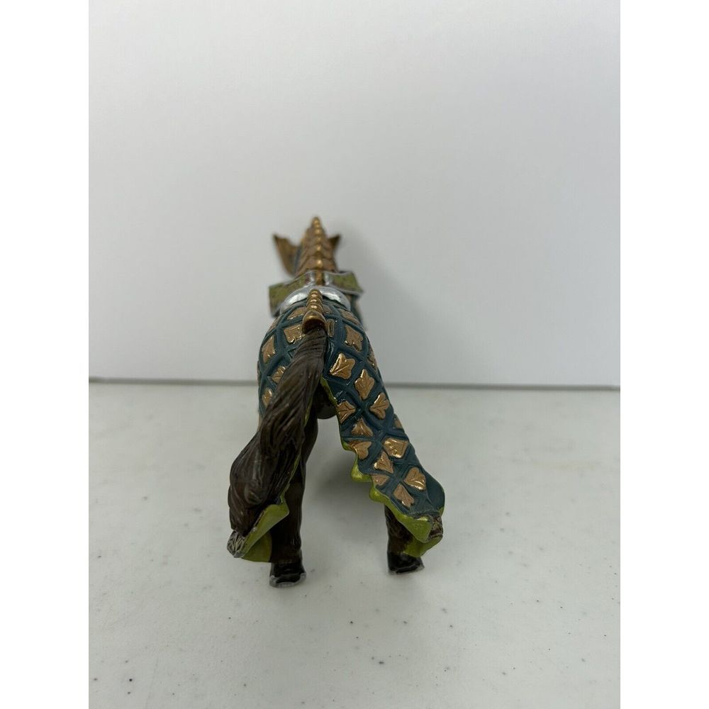Papo Medieval Knights Horse Green & Gold Ram Crest Fantasy Figure 2007 - Picture 4 of 5